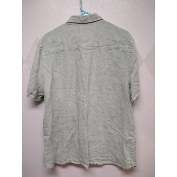 Perry Ellis linen button front short sleeve shirt - Picture 2 of 9